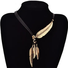 Load image into Gallery viewer, Collier Femme Feather Necklaces & Pendants Rope Leather Vintage Maxi Colar For Statement Necklace Women Fashion Jewelry Bijoux 2022