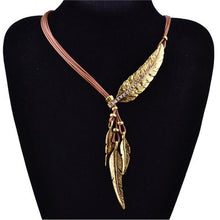 Load image into Gallery viewer, Collier Femme Feather Necklaces & Pendants Rope Leather Vintage Maxi Colar For Statement Necklace Women Fashion Jewelry Bijoux 2022