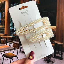 Load image into Gallery viewer, Acrylic Barrettes Headwear Pearl Hair Clip Sets For Women Fashion Geometric Hairpins Hair Accessories Headdress Girl Bobby Clip 2022