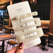Load image into Gallery viewer, Acrylic Barrettes Headwear Pearl Hair Clip Sets For Women Fashion Geometric Hairpins Hair Accessories Headdress Girl Bobby Clip 2022