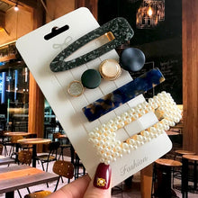 Load image into Gallery viewer, Acrylic Barrettes Headwear Pearl Hair Clip Sets For Women Fashion Geometric Hairpins Hair Accessories Headdress Girl Bobby Clip 2022