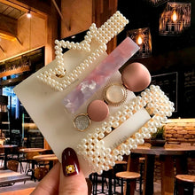 Load image into Gallery viewer, Acrylic Barrettes Headwear Pearl Hair Clip Sets For Women Fashion Geometric Hairpins Hair Accessories Headdress Girl Bobby Clip 2022