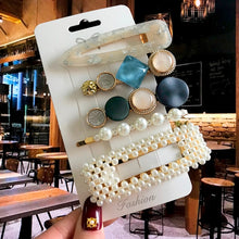 Load image into Gallery viewer, Acrylic Barrettes Headwear Pearl Hair Clip Sets For Women Fashion Geometric Hairpins Hair Accessories Headdress Girl Bobby Clip 2022