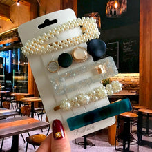 Load image into Gallery viewer, Acrylic Barrettes Headwear Pearl Hair Clip Sets For Women Fashion Geometric Hairpins Hair Accessories Headdress Girl Bobby Clip 2022