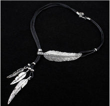 Load image into Gallery viewer, Collier Femme Feather Necklaces & Pendants Rope Leather Vintage Maxi Colar For Statement Necklace Women Fashion Jewelry Bijoux 2022