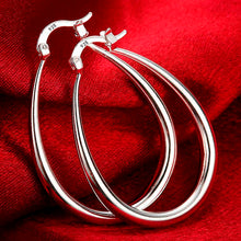 Load image into Gallery viewer, 100% 41MM 925 Sterling Silver Smooth Circle Big Hoop Earrings For Women Lady Fashion Charm High Quality Wedding Jewelry Gift 2022