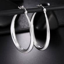 Load image into Gallery viewer, 100% 41MM 925 Sterling Silver Smooth Circle Big Hoop Earrings For Women Lady Fashion Charm High Quality Wedding Jewelry Gift 2022