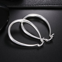 Load image into Gallery viewer, 100% 41MM 925 Sterling Silver Smooth Circle Big Hoop Earrings For Women Lady Fashion Charm High Quality Wedding Jewelry Gift 2022
