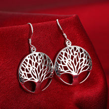 Load image into Gallery viewer, Hot Women Jewelry sets 925 sterling Silver Fine Retro Round tree Pendant necklace earrings Fashion Party wedding Holiday gifts 2022