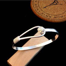 Load image into Gallery viewer, Hot new 925 Sterling Silver Bracelets for Women fine elegant flower bangle adjustable Jewelry Fashion Party Gifts Girl student 2022