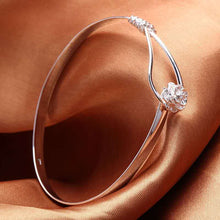 Load image into Gallery viewer, Hot new 925 Sterling Silver Bracelets for Women fine elegant flower bangle adjustable Jewelry Fashion Party Gifts Girl student 2022
