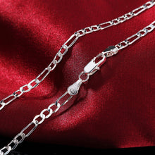 Load image into Gallery viewer, Noble new arrive 925 Sterling silver 4MM chain for men Women Bracelet Necklace jewelry set lady Christma gifts charms wedding 2022