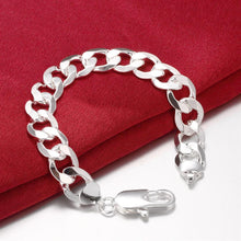 Load image into Gallery viewer, Charm Fine 925 sterling Silver Bracelets necklace Jewelry set for men classic 12MM Chain 18/20/22/24/26/28/30 inch Fashion Party 2022