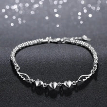 Load image into Gallery viewer, Hot new 925 sterling silver Bracelets women Wild cute heart chain fashion lady Wedding party Christmas gifts Jewelry 2022