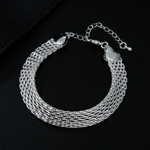 Load image into Gallery viewer, New fine 925 sterling silver Net chain Bracelets necklaces for women korean fashion party wedding accessories jewelry sets gifts 2022