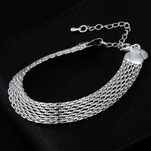 Load image into Gallery viewer, New fine 925 sterling silver Net chain Bracelets necklaces for women korean fashion party wedding accessories jewelry sets gifts 2022