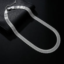 Load image into Gallery viewer, New fine 925 sterling silver Net chain Bracelets necklaces for women korean fashion party wedding accessories jewelry sets gifts 2022