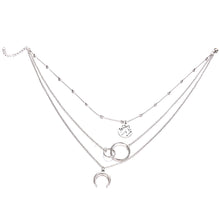 Load image into Gallery viewer, New Fashion Retro Moon World Map Circle Pendant Multilayer Gold Colodr Necklace Party Charm Jewelry Accessories For Women 2022