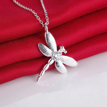 Load image into Gallery viewer, Fashion 925 sterling Silver women Crystal dragonfly pendant necklace earring rings Jewelry set Party wedding jewelry fine gifts 2022