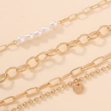Load image into Gallery viewer, 4PCS Set Punk Golden Pearl Love Bracelets Bangles 2022 Fashion Jewelry Punk Chain Bracelets Set for Women Charm Jewelry Gifts 2022