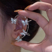 Load image into Gallery viewer, Crystal Metal Butterfly Ear Clips Without Piercing Women Fashion Gold Silver Ear Cuff Clip Earrings Fashion Wedding Jewelry 2022 2022