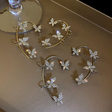 Load image into Gallery viewer, Crystal Metal Butterfly Ear Clips Without Piercing Women Fashion Gold Silver Ear Cuff Clip Earrings Fashion Wedding Jewelry 2022 2022