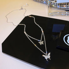 Load image into Gallery viewer, New Shiny Butterfly Necklace Ladies Exquisite Double Layer Clavicle Chain Necklace Jewelry for Ladies Gift 2022