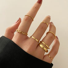 Load image into Gallery viewer, Punk Finger Rings Minimalist Smooth Gold/black Geometric Metal Rings for Women Girls Party Jewelry Bijoux Femme 2022
