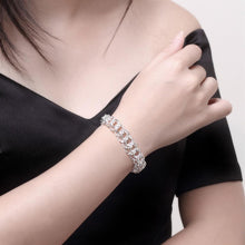 Load image into Gallery viewer, Pure 925 Silver Bracelets Classic large circle chain for Women Wedding high quality Fashion Jewelry party Gifts Lady 20cm 2022