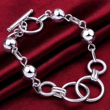 Load image into Gallery viewer, Hot new 925 sterling silver Bracelets women Wild Creative circle beads chain fashion lady Wedding party Christmas gifts Jewelry 2022