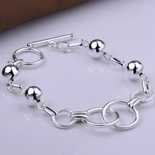 Load image into Gallery viewer, Hot new 925 sterling silver Bracelets women Wild Creative circle beads chain fashion lady Wedding party Christmas gifts Jewelry 2022