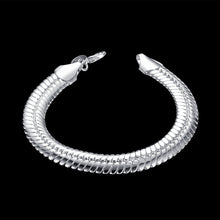 Load image into Gallery viewer, Hot 925 sterling silver Bracelets 10MM Flat snake bone chain for men classic Wedding party Wild Christmas Gifts fashion Jewelry 2022