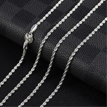 Load image into Gallery viewer, Charm 2MM 16-30INCHES 925 Sterling silver Rope chain Necklace for woman fashion party wedding accessories jewelry gifts 2022