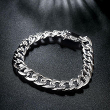Load image into Gallery viewer, Hot charm 925 sterling Silver Bracelets necklace Jewelry set for men classic 10MM Square Chain 20/22/24 inch Fashion Party Gift 2022