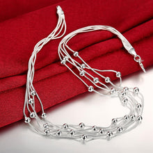 Load image into Gallery viewer, Fashion brand 925 Sterling Silver Smooth Beads Necklace For Women Jewelry Pendant Christmas gifts Wedding 2022