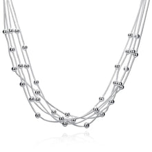 Load image into Gallery viewer, Fashion brand 925 Sterling Silver Smooth Beads Necklace For Women Jewelry Pendant Christmas gifts Wedding 2022