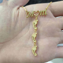 Load image into Gallery viewer, Stainless Steel Personalized Custom Multiple Name Collier MOM Heart Necklaces Customized Nameplate Mother Birthday Jewelry Gifts