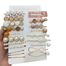 Load image into Gallery viewer, 20 PCS Macaron Pearl Acrylic Resin Metal Hair Clips Set 2022
