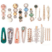 Load image into Gallery viewer, 20 PCS Macaron Pearl Acrylic Resin Metal Hair Clips Set 2022
