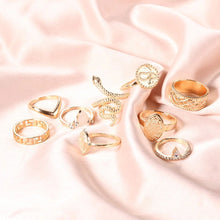 Load image into Gallery viewer, 2 Sets Crystal/Snake Rings Set Fashion Luxury Rings For Women Girls Engagement Wedding Rings 2022
