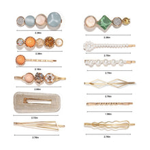 Load image into Gallery viewer, 20 PCS Macaron Pearl Acrylic Resin Metal Hair Clips Set 2022
