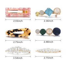 Load image into Gallery viewer, 20 PCS Macaron Pearl Acrylic Resin Metal Hair Clips Set 2022
