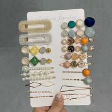 Load image into Gallery viewer, 20 PCS Macaron Pearl Acrylic Resin Metal Hair Clips Set 2022
