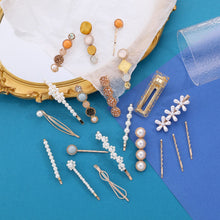 Load image into Gallery viewer, 20 PCS Macaron Pearl Acrylic Resin Metal Hair Clips Set 2022
