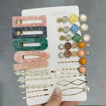 Load image into Gallery viewer, 20 PCS Macaron Pearl Acrylic Resin Metal Hair Clips Set 2022
