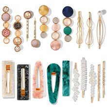 Load image into Gallery viewer, 20 PCS Macaron Pearl Acrylic Resin Metal Hair Clips Set 2022
