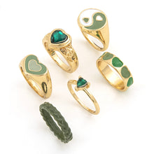 Load image into Gallery viewer, 6 Pcs/Set Retro Finger Ring Set Boho Frog Snake Gold Carved Knuckle Rings for Women Jewelry Gifts

