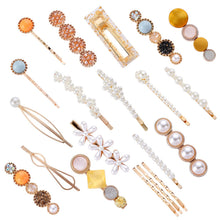 Load image into Gallery viewer, 20 PCS Macaron Pearl Acrylic Resin Metal Hair Clips Set 2022
