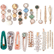 Load image into Gallery viewer, 20 PCS Macaron Pearl Acrylic Resin Metal Hair Clips Set 2022
