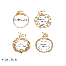Load image into Gallery viewer, Boho Thick Gold Color Charm Bracelets Bangles New Fashion Jewelry 4pcs Punk Curb Cuban Chain Bracelets Set for Women Gifts 2022

